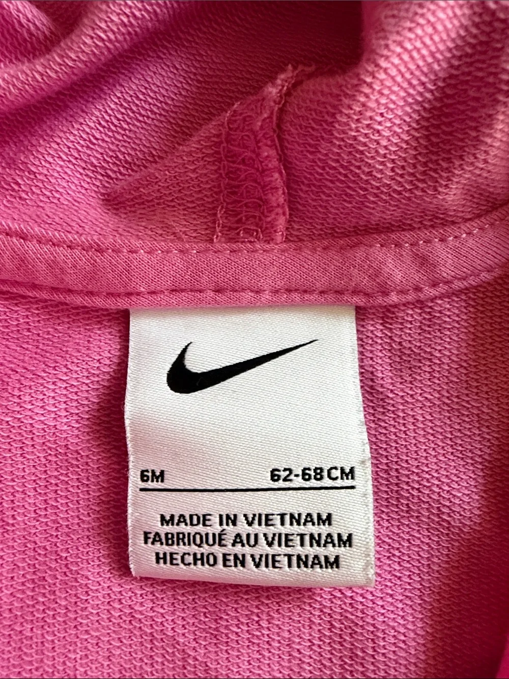 Nike Hot Pink Hooded Baby One-Piece Zipper Romper